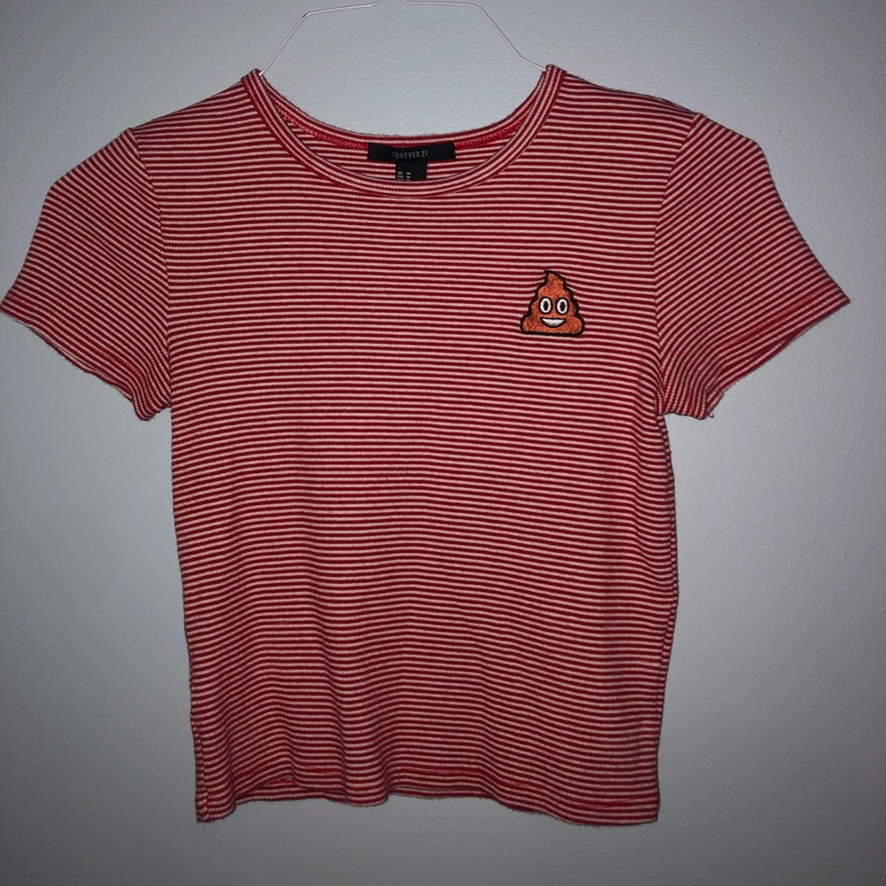 Red and white stripped crop top